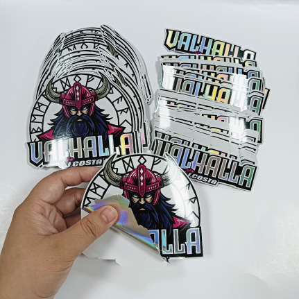 Custom Self Adhesive Waterproof Sticker PVC Label Custom Irregular Holographic  Logo Die Cut Vinyl Stickers